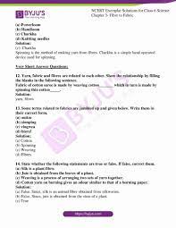 NCERT Exemplar Solutions for Class 6 Science Chapter 3 - Fibre to Fabric  avail free pdf