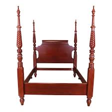Queen Size Carved Mahogany Poster Bed