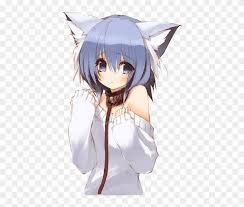And unlike the average anime character, there aren't many blue haired anime girls compared to black/brown hair. Blue Hair Shy Neko Cute Anime Girl Blue Hair Neko Free Transparent Png Clipart Images Download