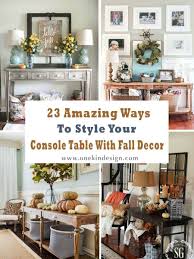 console table with fall decor