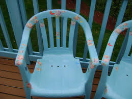plastic patio chairs painted and