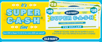 old navy coupon super cash event