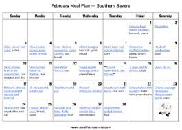 Monthly Meal Plan February 2019 Southern Savers