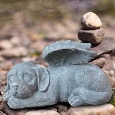 Angel Pet Memorial Statue Dog With