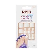 kiss salon acrylic fn toe nails white