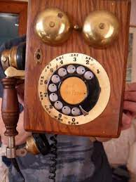 antique vintage wall telephone wood