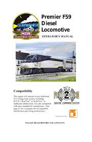 Premier F59 Diesel Locomotive Manualzz Com