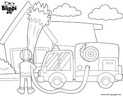 At this fun play place, blippi jumps spins and rolls. Fireman Blippi Coloring Pages Printable