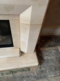 Limestone Fireplace Installed But