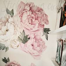 Watercolour Peony Flowers Wall Decal