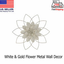 White Gold Flower Metal Dual Layered