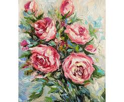 roses painting flowers oil original