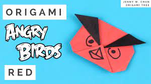 Angry Birds Craft - Origami Angry Birds - Red Bird - YouTube