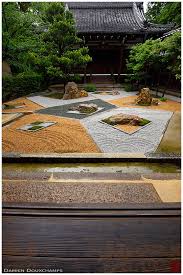 Modern Zen Garden In Temple Courtyard