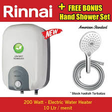 Info harga water heater terbaru 2021. Jual Rinnai Water Heater Pemanas Air Low Watt 10 Ltr Free Gift Shower Set Jakarta Timur Homesweethomeindonesia Tokopedia