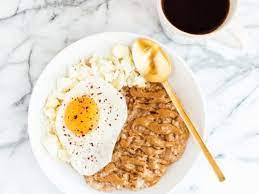 savory egg and oatmeal combo bowl