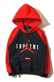 Supreme outerwear is definitely a must have for any collectors closet. Buy Discount Cheap Unauthorized Good Replicas Fakes Supreme X Jordan Red Black Hoodie For Retail Wholesale Sale Online