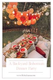 a backyard bohemian dinner party