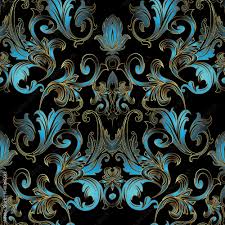 baroque damask fl seamless pattern