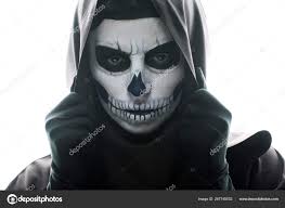 front view woman skull makeup looking