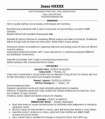 General Labor Resume Objectives Resume Sample Livecareer