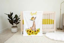 giraffe sunflower blanket giraffe crib