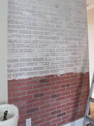 DIY Faux Whitewashed Brick Accent Wall