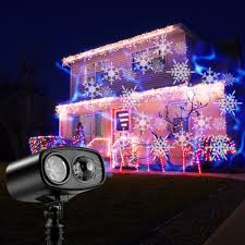 Moving Blue Watermark Snowflake Laser Projector Lamp Led Stage Light Christmas New Year Party Halloween Outdoor