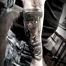 Broken Hourglass Tattoo Designs For Men