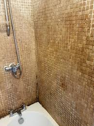 Mouldy Travertine Tile Bathroom Cleaned