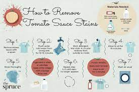 remove tomato sauce stains from clothing