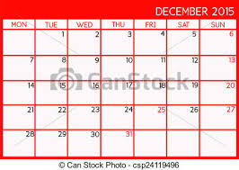 December 2015 Blank Calendar Of December 2015