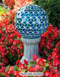 Aqua Opalescent Mosaic Gazing Ball