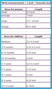 Bracelet Size Chart Bracelet Size Chart Bracelet Size