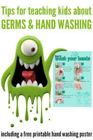 All About Germs Hand Washing Free Printable Poster