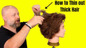 thin out thick hair thesalonguy