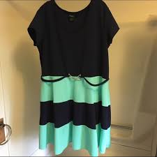 Rue 21 Plus Navy And Mint Dress