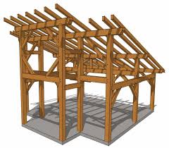 20x20 timber frame lean to shed plan