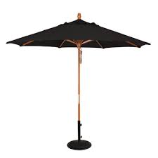 Wood Market Umbrella With Pulley Lift