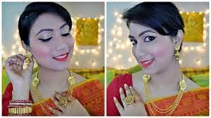 saraswati puja makeup tutorial 2017