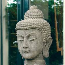 Stone Buddha Head Statue Large Garden