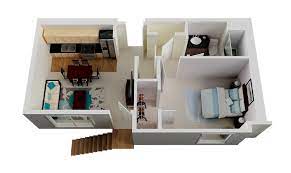 1 Bedroom Small House Plan Interior