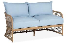 Carmel Curved Natural Woven Wicker Loveseat