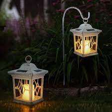 Set Of 2 Led Outdoor Solar Lamp