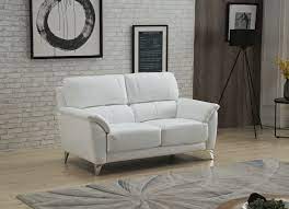 406 white leather loveseat by esf