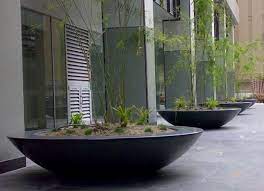 large fibreglass bowl planters from