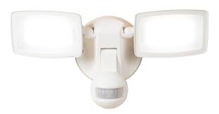 Cooper Lighting Mst2850lw Led Twin Head White Floodlight With Motion Sensor With 180 Detection Area Walmart Com Walmart Com