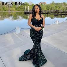 Emerald Green Sequin Prom Dress 2023 Black Girl Long Plus Size Mermaid  Dresses For Wedding Party Evening Gowns Robe De Bal _ - AliExpress Mobile