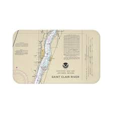Marine City Nautical Chart Bath Mat Chart Mugs