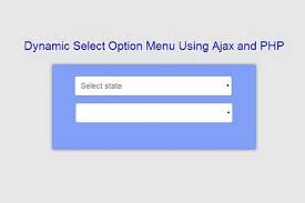 dynamic select option menu using ajax